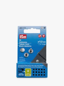 Prym Vario Tubular Rivets, 4-6mm, Pack of 20, Silver