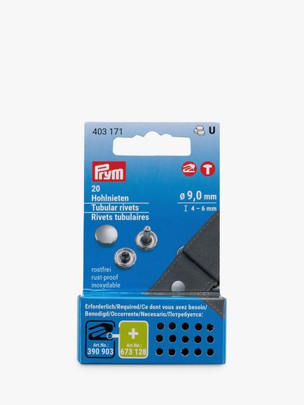 Prym Vario Tubular Rivets, 4-6mm, Pack of 20, Silver