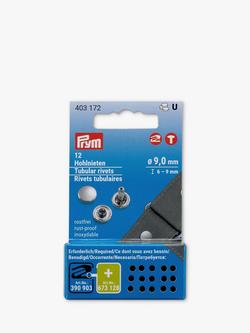 Prym Vario Tubular Rivets, 6-9mm, Pack of 12, Silver