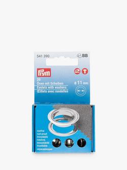 Prym Vario Eyelets with Washers,11mm, Silver, Pack of 20 - view 2, Silver