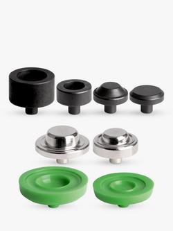 Vario Punching Tool and Eyelets, 11 & 14mm, Pack of 8 - view 2, Black, Silver, Green