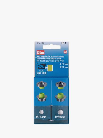 Prym Vario Tubular Rivets, 7.5mm, Pack of 4, Silver/Light Green