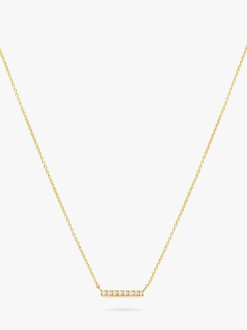 Leah Alexandra Cubic Zirconia Pave Bar Necklace, Gold