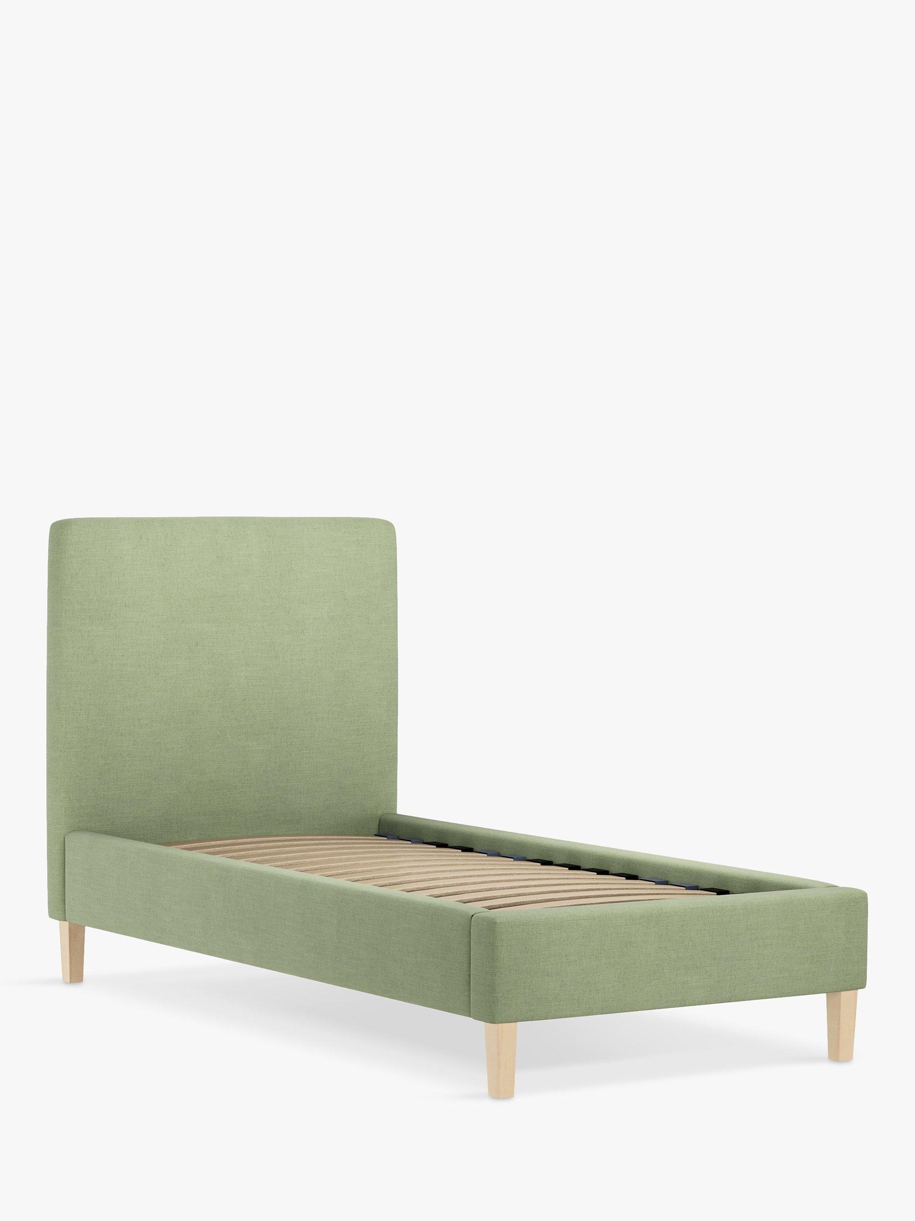 John Lewis Emily Child Compliant Upholstered Bed Frame, Single, Relaxed Linen Sage Green