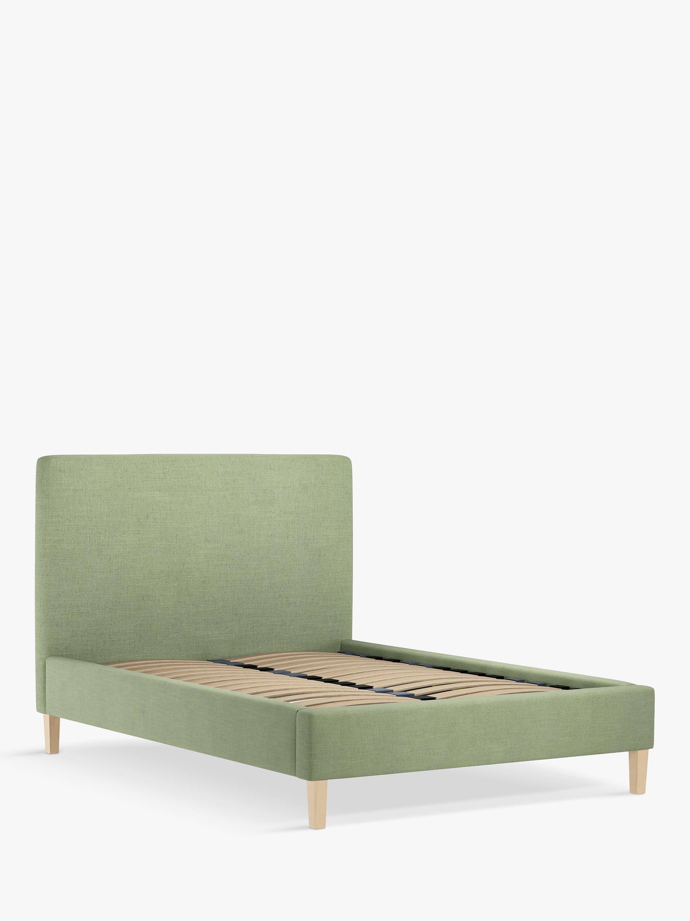 John Lewis Emily Upholstered Bed Frame, King Size, Relaxed Linen Sage Green