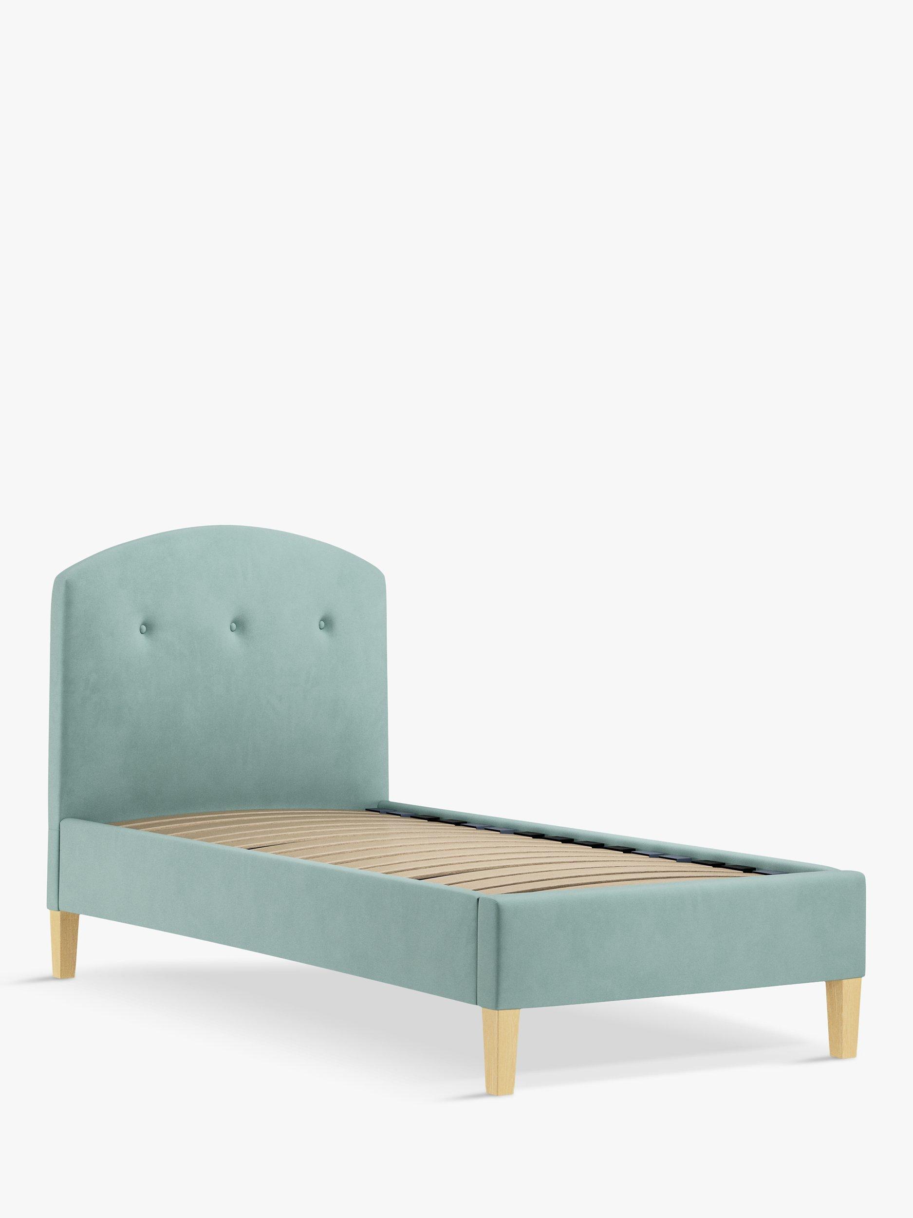 John Lewis Grace Child Compliant Upholstered Bed Frame Single Deep Velvet Eau De Nil