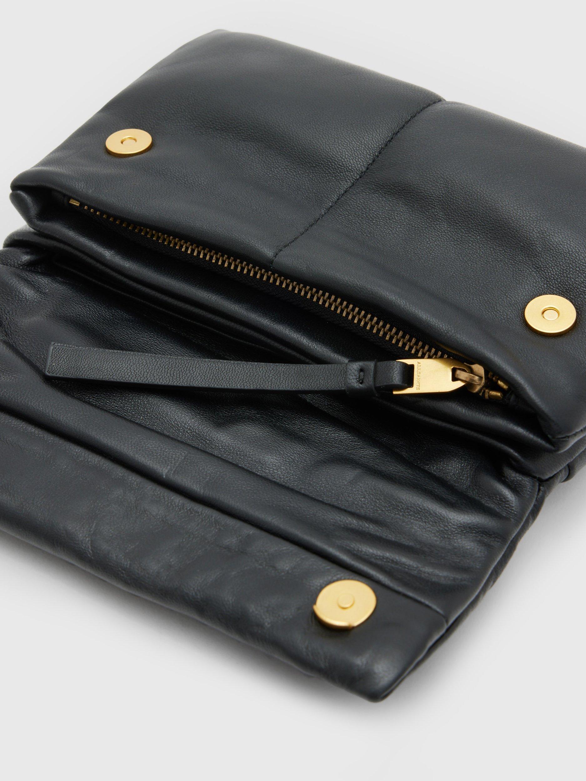 AllSaints Ezra Studded Leather Crossbody Bag, Black