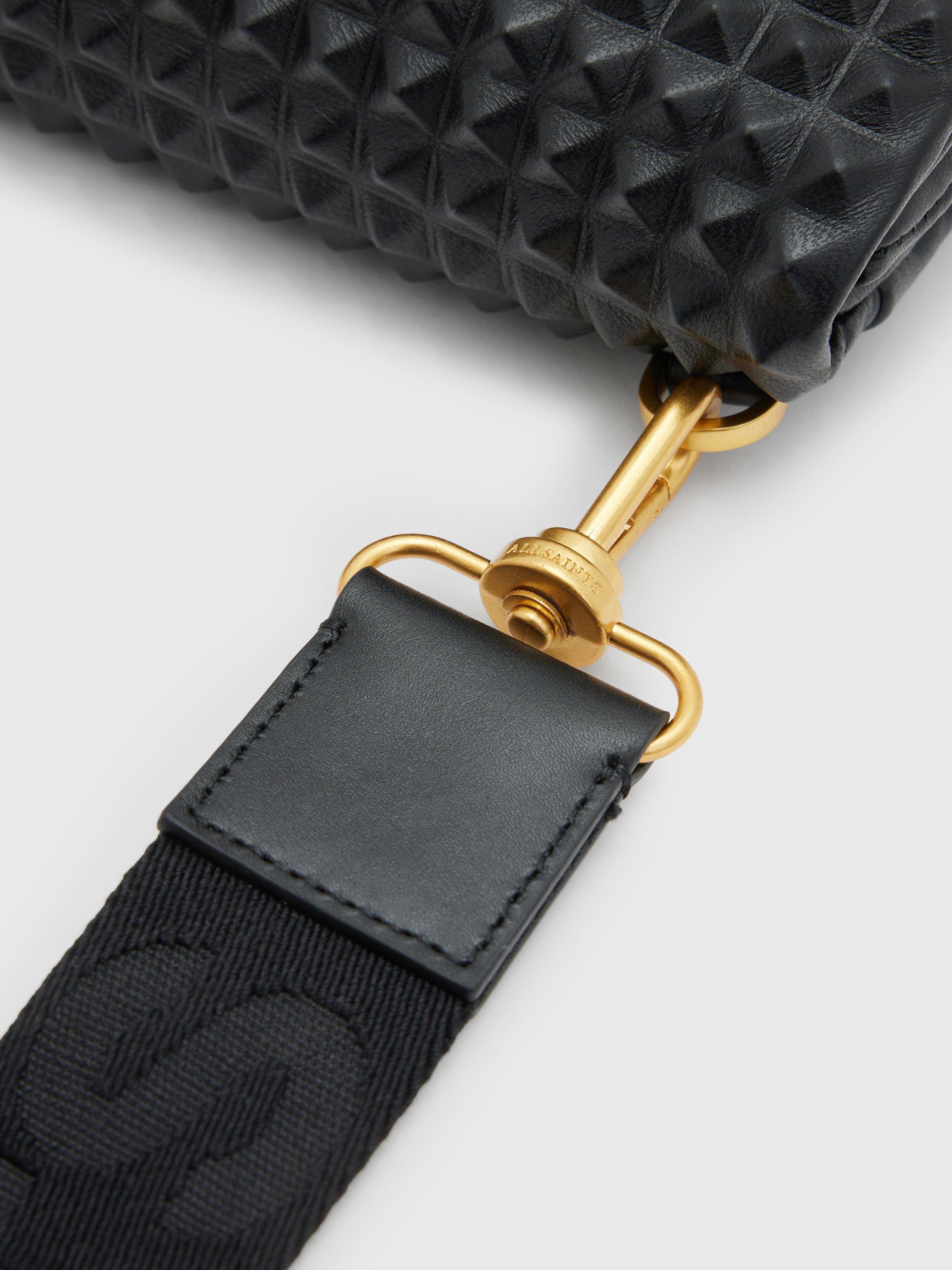 AllSaints Ezra Studded Leather Crossbody Bag, Black