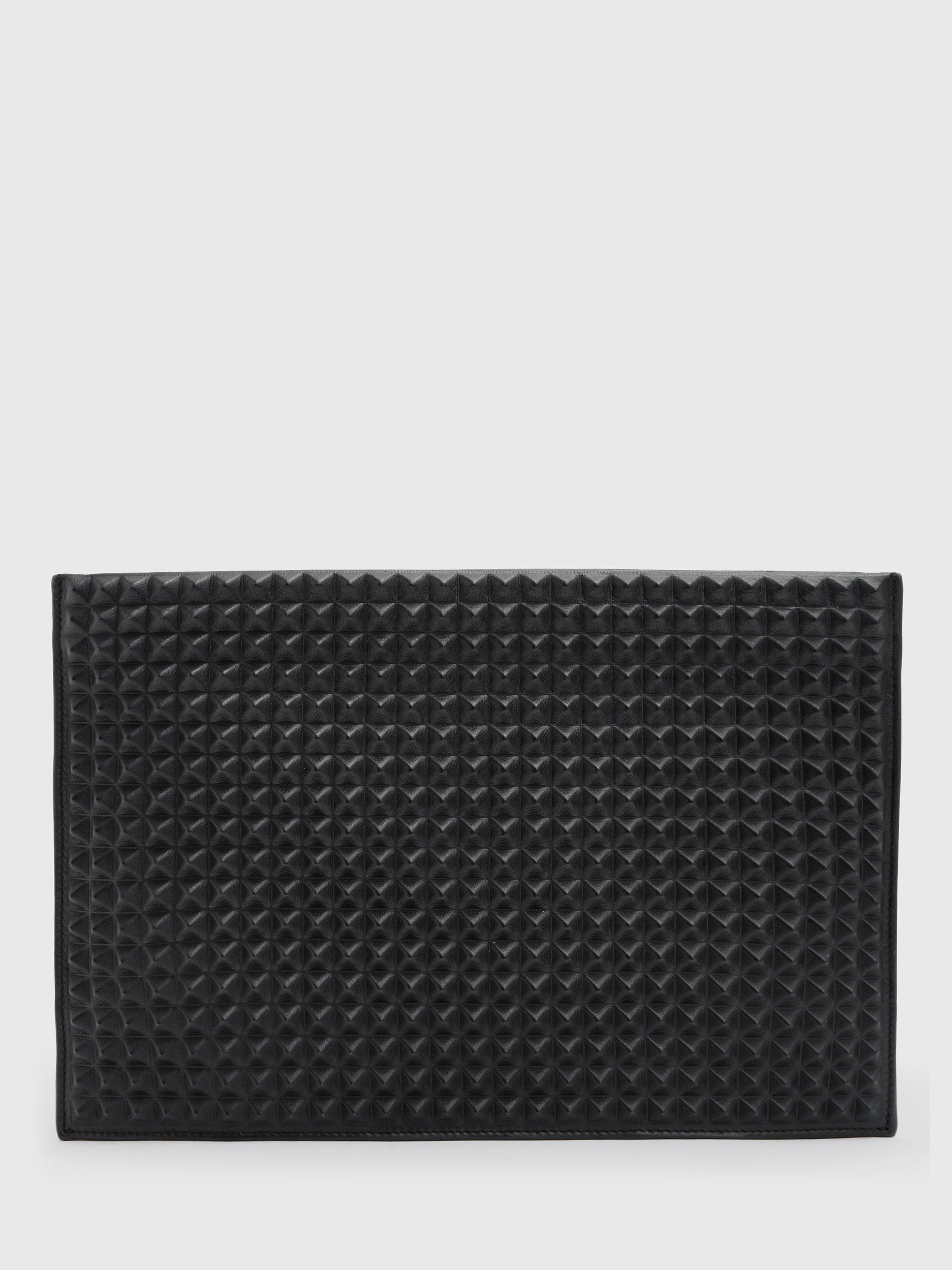 AllSaints Bettina Studded Leather Clutch, Black