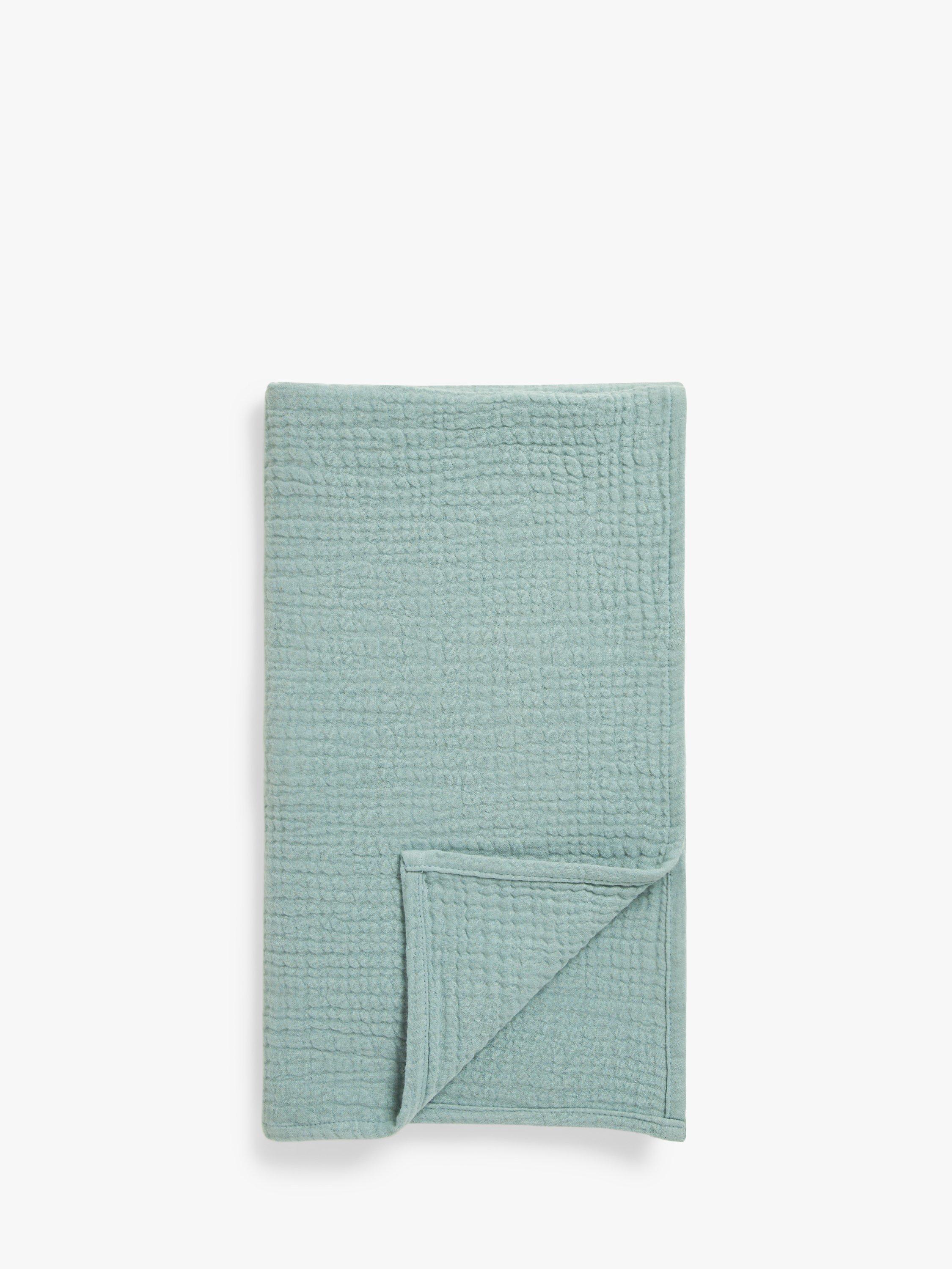 John Lewis Crinkle Muslin Baby Blanket 100 x 85cm Sage