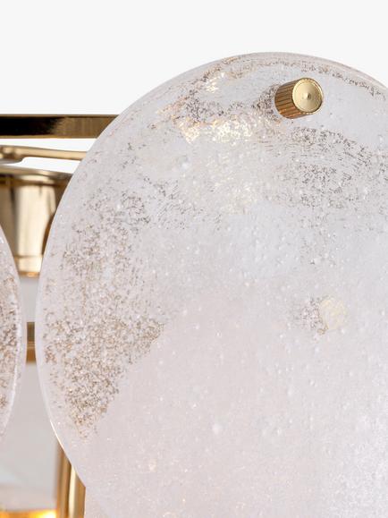 houseof Glass Disk Pendant Ceiling Light, White/Brass - view 2, White/Brass