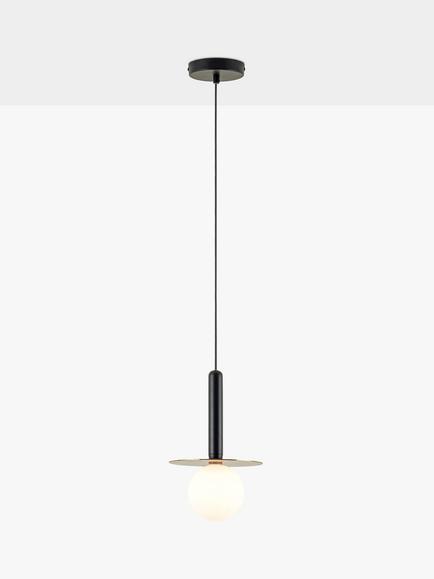 houseof Plate Pendant Ceiling Light, Charcoal/Brass