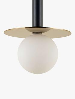 houseof Plate Pendant Ceiling Light - view 2, Charcoal/Brass