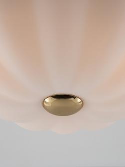 houseof Flower Frosted Glass Flush Ceiling Light, White/Brass - view 2, White/Brass