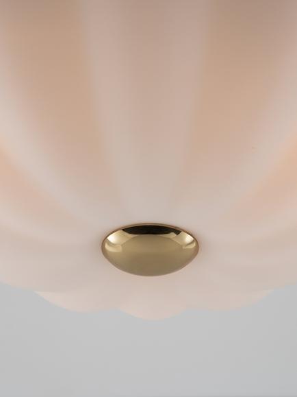 houseof Flower Frosted Glass Flush Ceiling Light, White/Brass - view 2, White/Brass