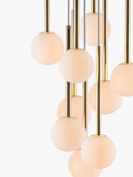 houseof 9 Cluster Pendant Ceiling Light - view 2, Brass
