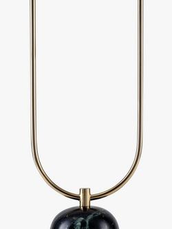 houseof Curve 2 Arm Marble Base Floor Lamp, Green/Gold - view 2, Green/Gold