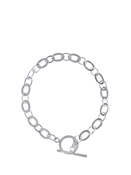 Nina B Oval Link T-Bar Bracelet, Silver, Silver
