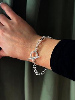 Nina B Oval Link T-Bar Bracelet, Silver - view 2, Silver