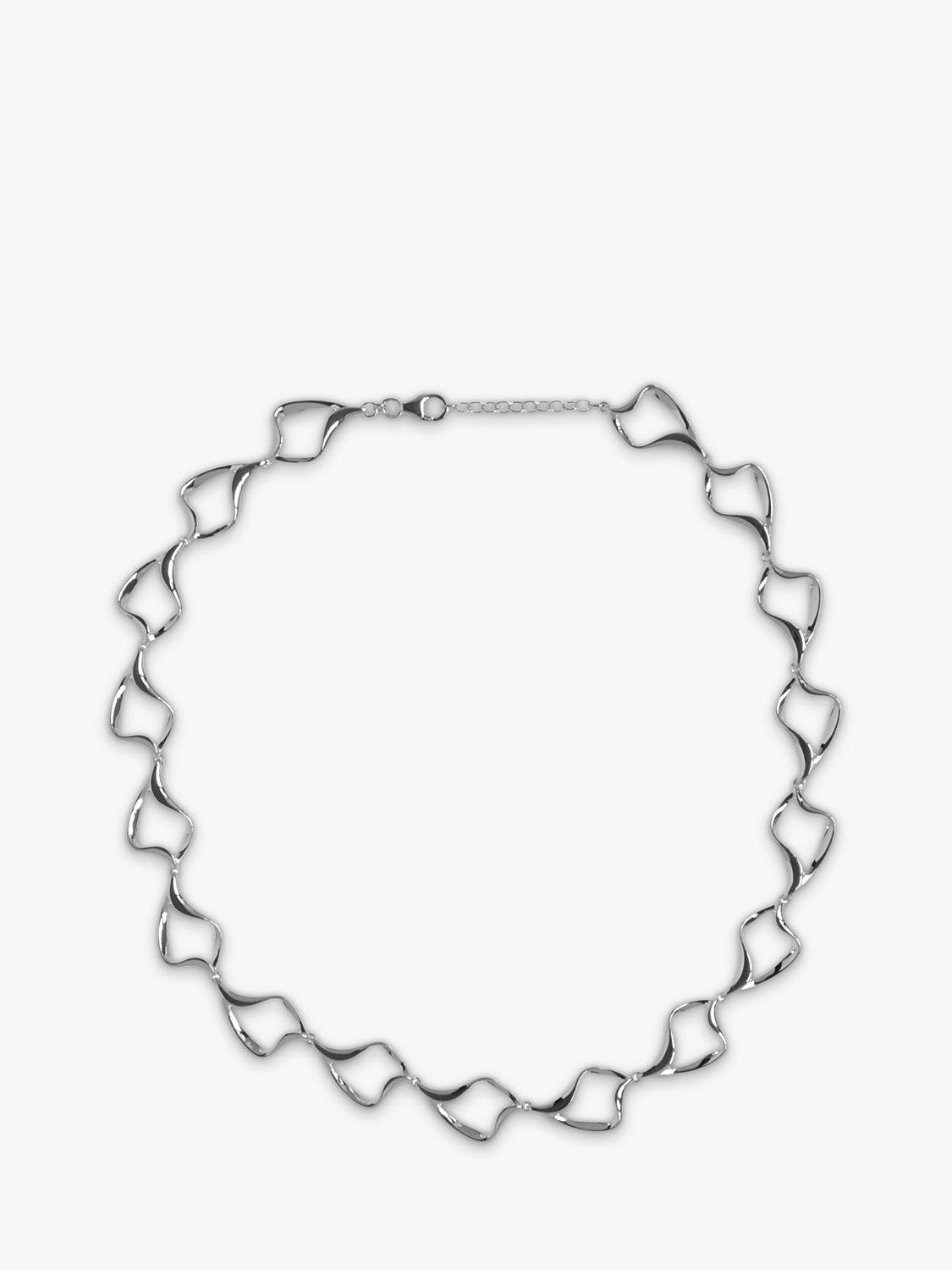 Product image 1 of 4, which shows Nina B Sterling Silver Open Collar Necklace, Silver