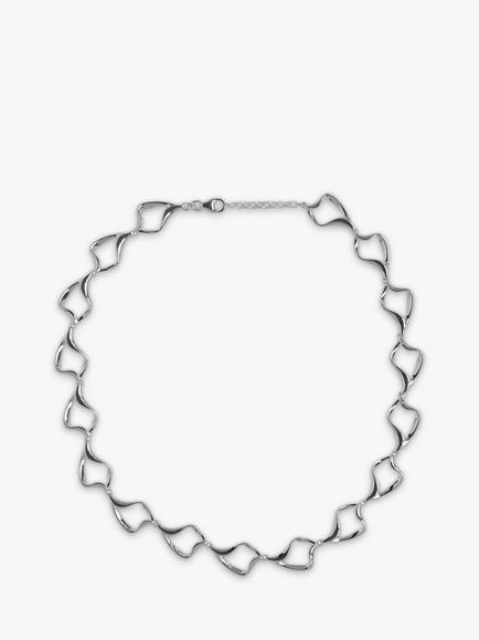 Nina B Sterling Silver Open Collar Necklace, Silver, Silver