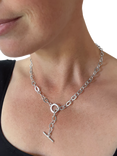 Nina B Link T-bar Necklace, Silver