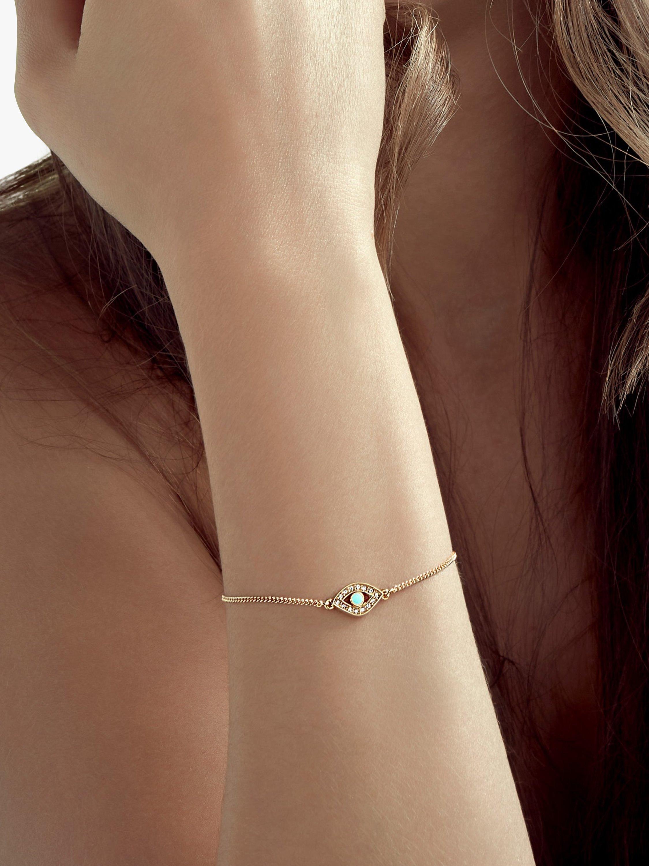Product image 2 of 2, which shows Melissa Odabash Crystal Eye Bracelet, Gold