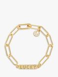 Melissa Odabash Crystal Lucky Chain Bracelet, Gold