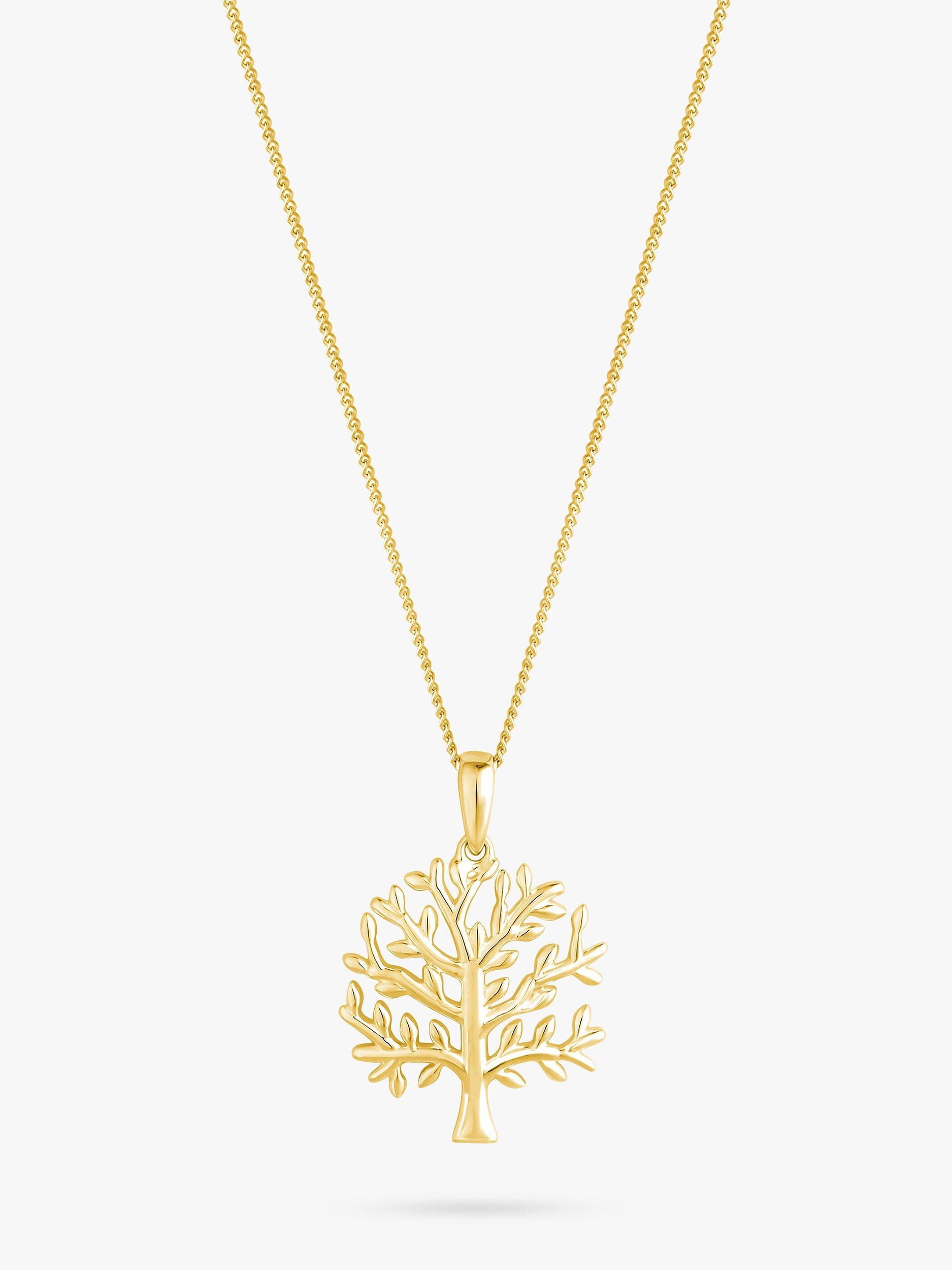Product image 1 of 3, which shows Simply Silver Gold Plated Tree of Love Pendant Necklace, Gold
