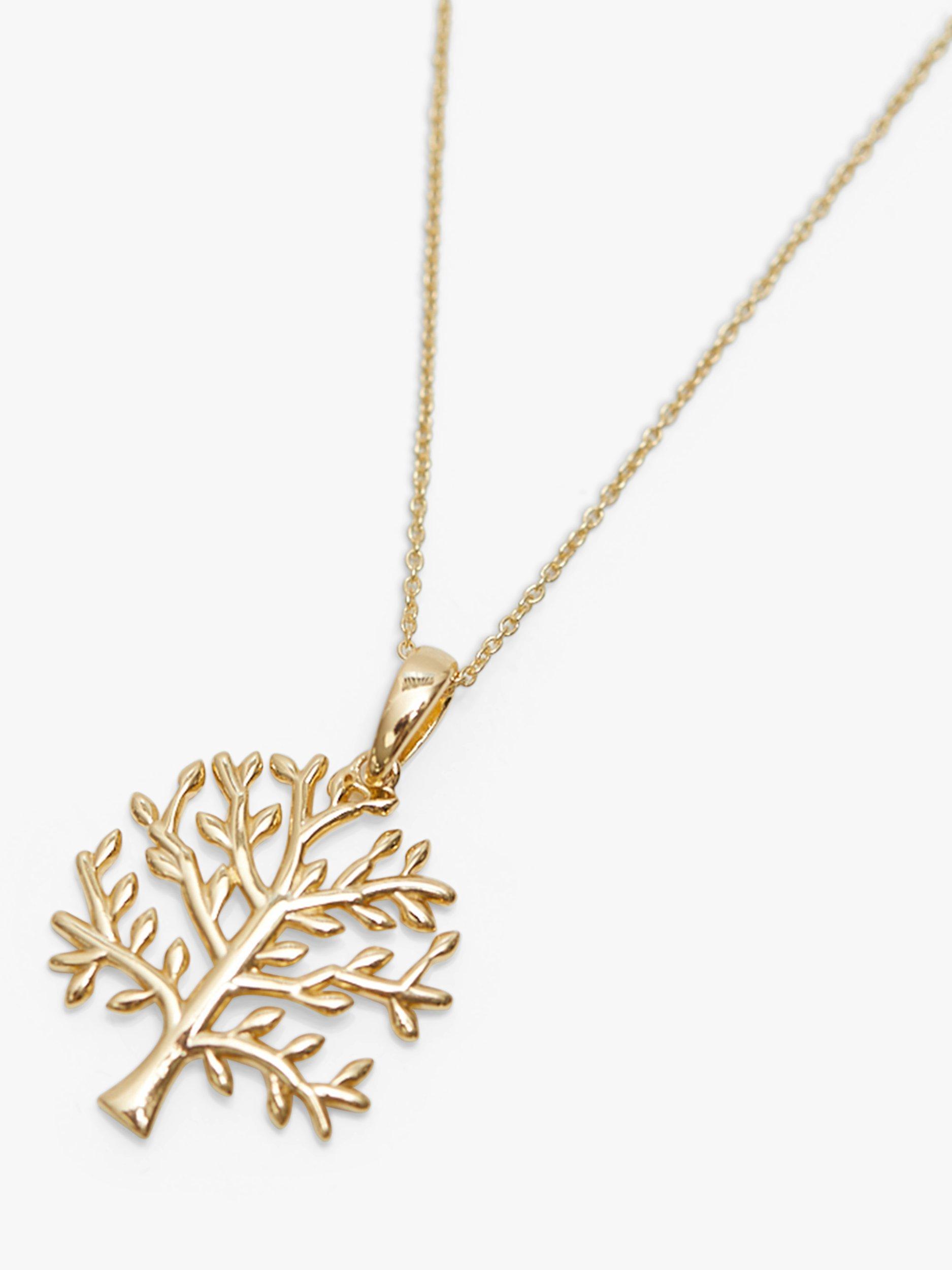 Product image 3 of 3, which shows Simply Silver Gold Plated Tree of Love Pendant Necklace, Gold
