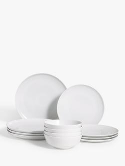 Design Project by John Lewis Porcelain Dinnerware Set, 12 Piece, White, White