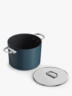 Joseph Joseph Space Folding Handle Aluminium Non-Stick Stockpot & Lid, 25cm, Navy - view 2, Navy