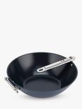 Joseph Joseph Space Folding Handle Non-Stick Wok, 32cm, Navy