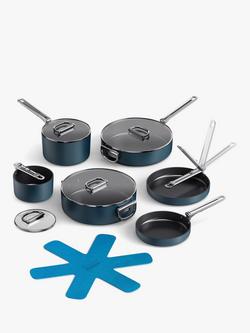 Joseph Joseph Space Folding Handle Aluminium Non-Stick Cookware & Accessories Set, 6 Piece, Navy, Navy