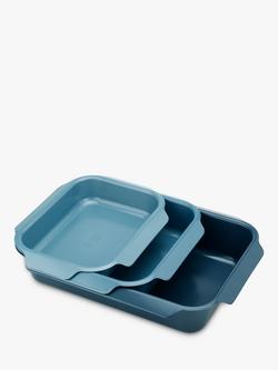 Joseph Joseph Nest Carbon Steel Non-Stick Oven Roasting Tray, Set of 3, Blue/Navy, Blue/Navy