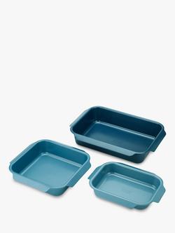 Joseph Joseph Nest Carbon Steel Non-Stick Oven Roasting Tray, Set of 3, Blue/Navy - view 2, Blue/Navy