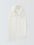 John Lewis Wool Blend Fringe Scarf, Cream