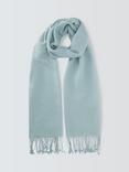 John Lewis Wool Blend Fringe Scarf, Blue Chambray