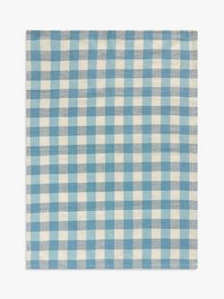 John Lewis Gingham Cotton Tea Towel, Haze Blue