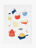 John Lewis Sourdough Baking Print Cotton Tea Towel, Multi