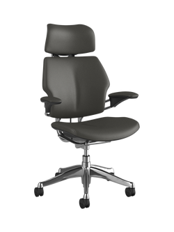 Humanscale Freedom Leather Office Chair, Charcoal, Charcoal