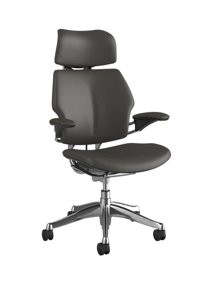 Humanscale Freedom Leather Office Chair, Charcoal, Charcoal