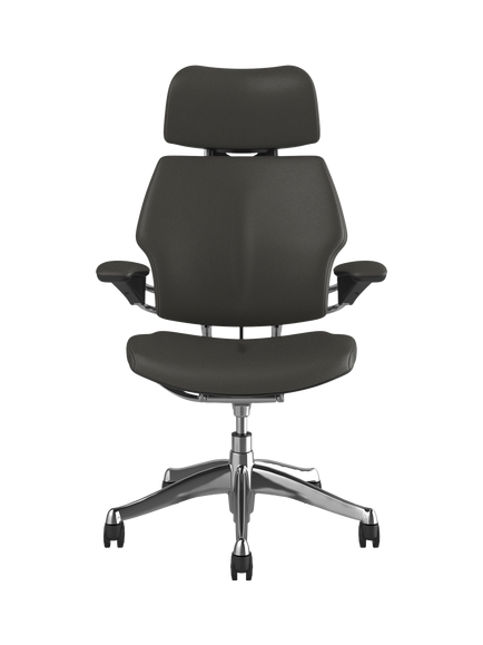 Humanscale Freedom Leather Office Chair, Charcoal - view 2, Charcoal