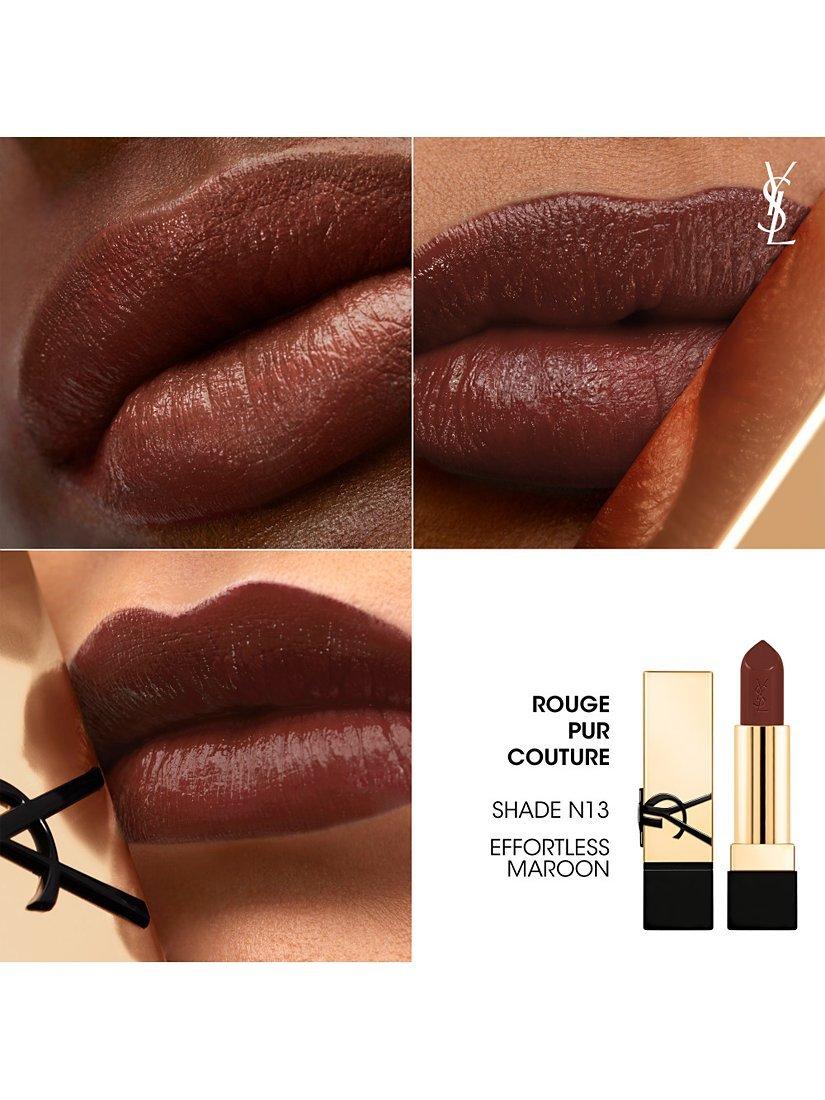 Product image 3 of 8, which shows Yves Saint Laurent Rouge Pur Couture Lipstick, N13 Effortless Maroon