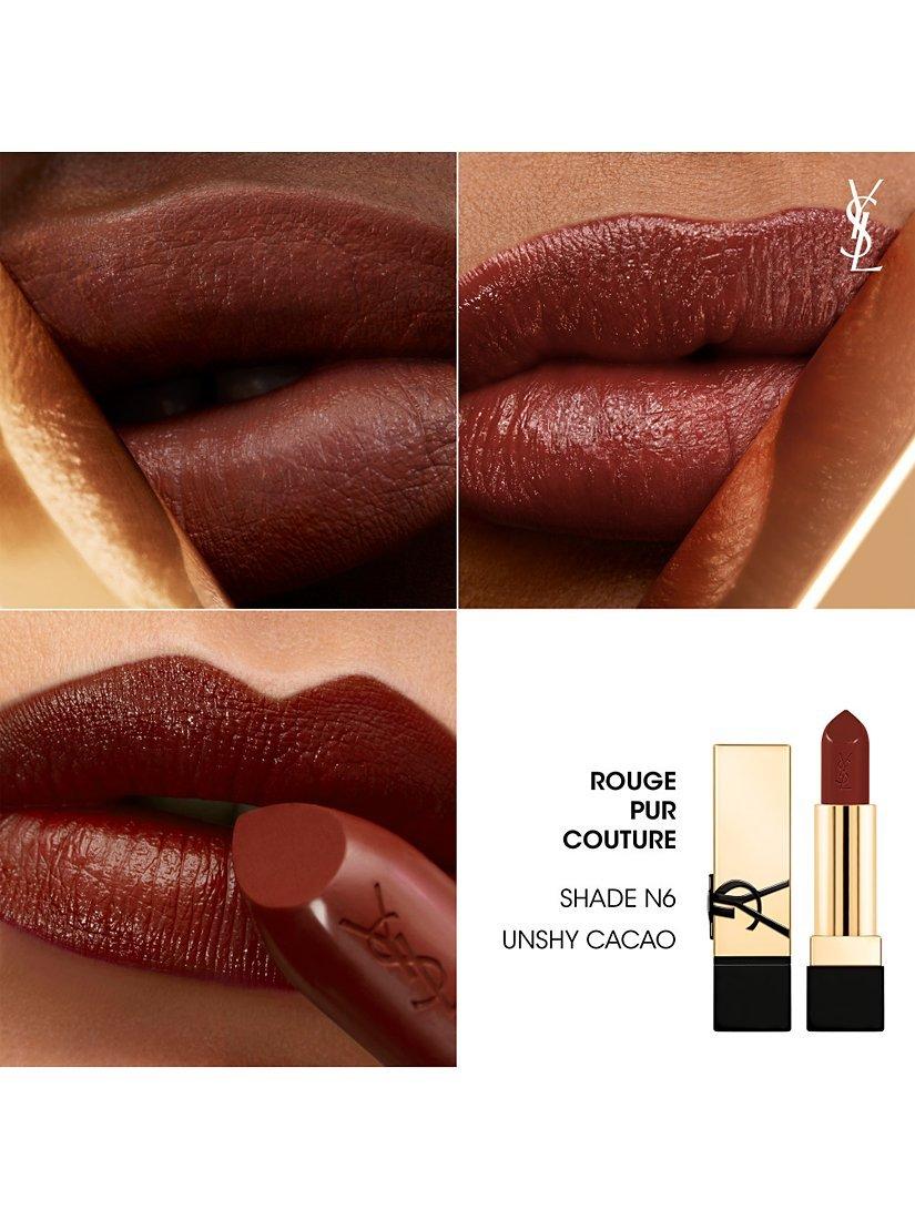 Product image 3 of 8, which shows Yves Saint Laurent Rouge Pur Couture Lipstick, N6 Unshy Cacao