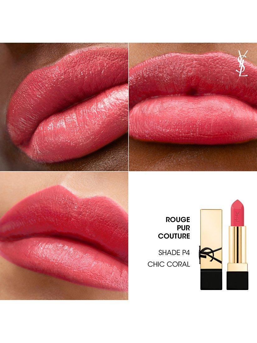 Product image 3 of 8, which shows Yves Saint Laurent Rouge Pur Couture Lipstick, P4 Chic Coral