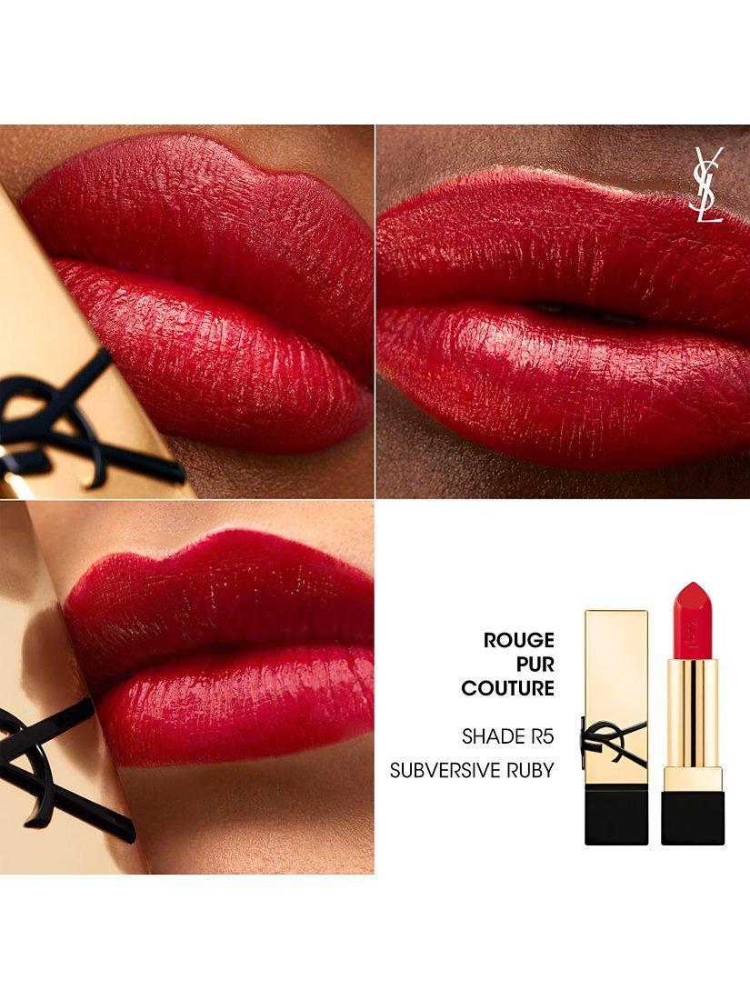 Product image 3 of 8, which shows Yves Saint Laurent Rouge Pur Couture Lipstick, R5 Subversive Ruby
