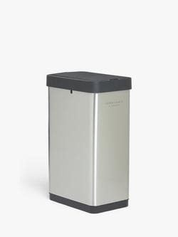 John Lewis 2 Section Sensor Recycling Bin, with Handles, Stainless Steel, 28+22L, Stainless Steel