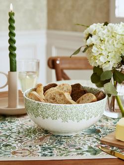 Morris & Co. Standen Earthenware Serving Bowl, 27.2cm, Green/White - view 2, Green/White