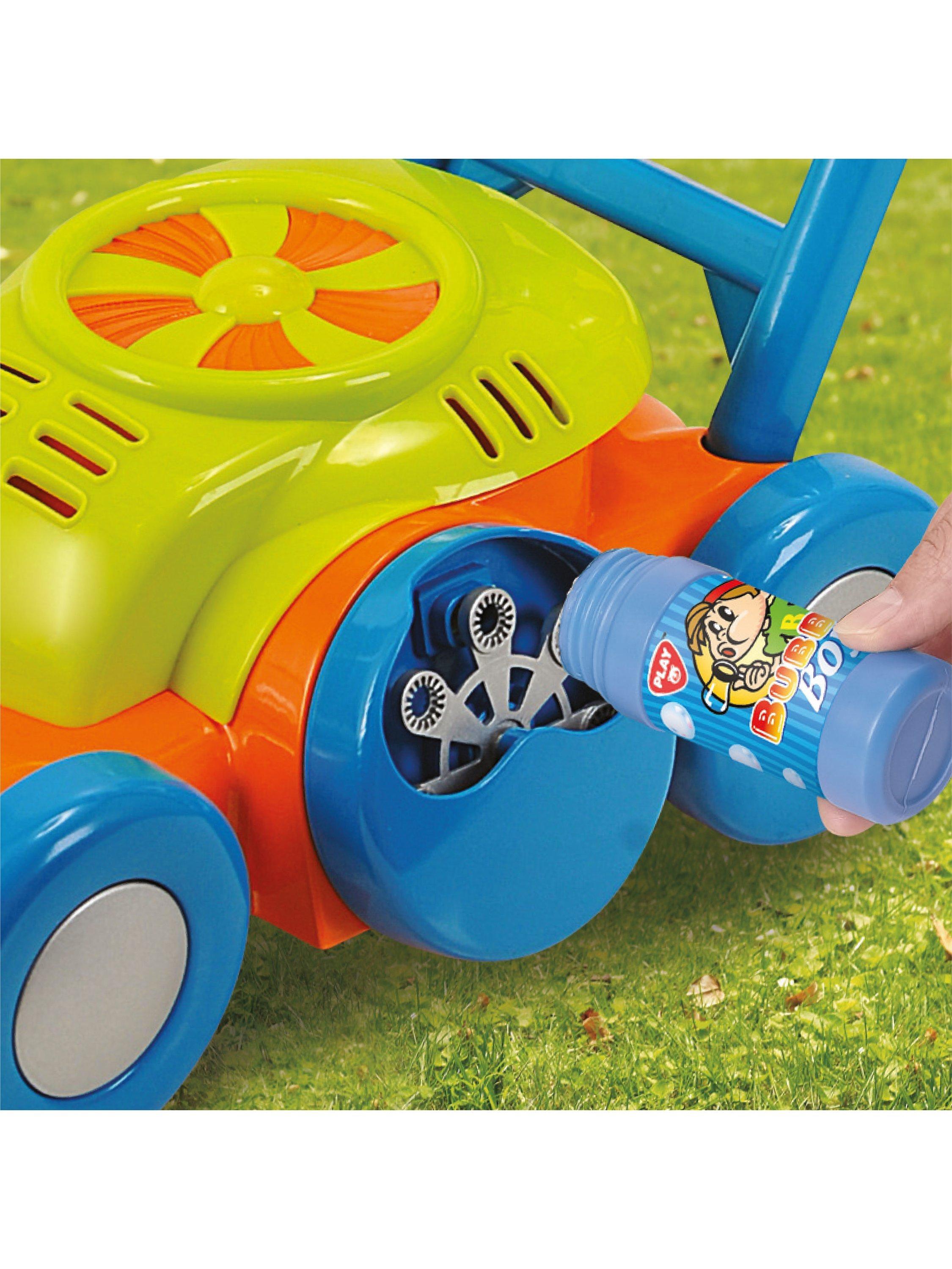 Play lawn mower that blows bubbles online